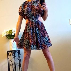 REVOLVE x LPA Floral Cut Out Puff Sleeve Mini Dress women’s S